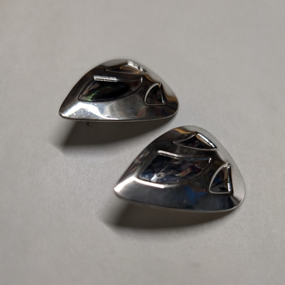 Jewelry - Vintage silver earrings large triangle Art Deco